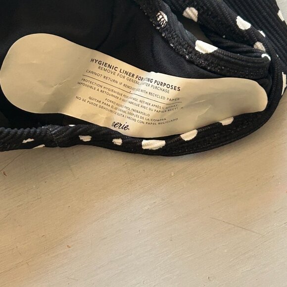 NEW WITH TAGS Aerie Ribbed Wrap One Piece Polka Dot Swimsuit Size XL Size 16 NEW - Picture 7 of 11